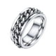 thumbnail image 1 of Anillo giratorio de plata PROSTEEL anillo de ansiedad acero inoxidable para hombres tamaño 9, 1 of 6