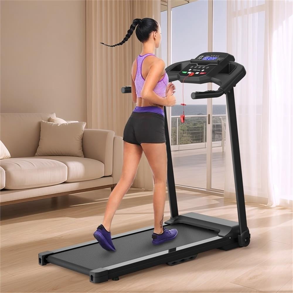 Pemberly Row 2.5HP Electric Folding Treadmill for Home Gym in Black