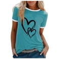 thumbnail image 2 of SMihono Hauts pour Femmes Été Décontracté Mode Féminine Décontracté Imprimé Col Rond Ample Manches Courtes T-shirt Pull Oversize T-shirt pour Femmes 2023, 2 of 4