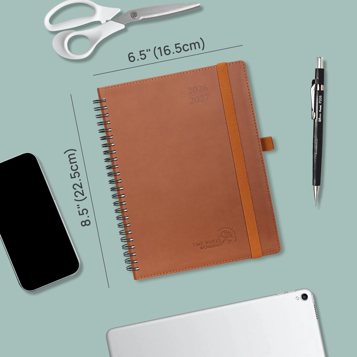 Planner 2026-2027 (Medium - 6.5'' x 8.5'') Academic Weekly Calendar (July 2026 - June 2027) with Hourly Time Slots, Monthly Tabs, 100GSM Thick Papers, Spiral Leather Cover - Night Sky Blue