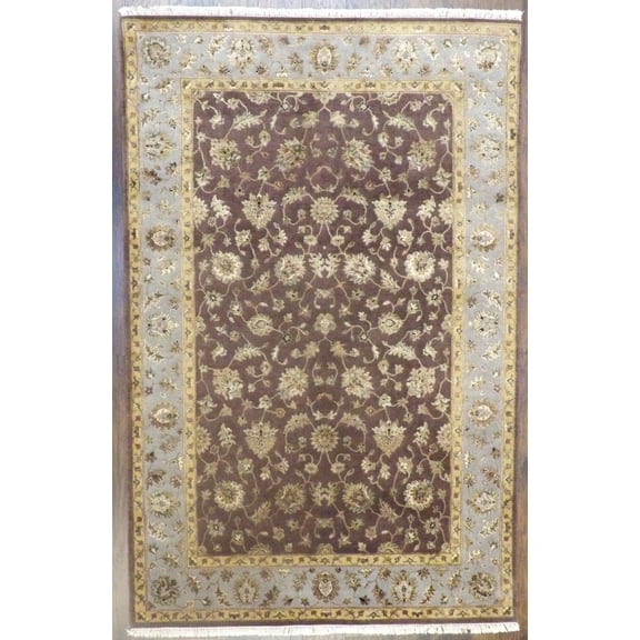 Wahi Rugs Hand Knotted Fine Transitional Jaipur Floral Design 6'0"x9'0" -W879