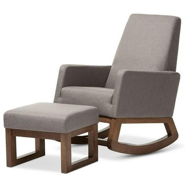 Allora Upholstered Rocker and Ottoman in Gray