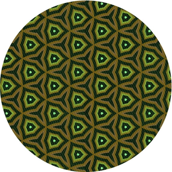 Ahgly Company Indoor Round Patterned Midnight Gray Area Rugs, 6' Round