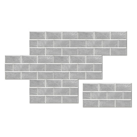Decorative Faux Brick Peel And Stick Backsplash, Water-resistant And Durable Self-adhesive Wall Tiles For Smooth Surfaces In A Mediterranean Style Pattern (Gray)