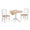 White-Natural, variant on International Concepts Solid Wood 3-Piece Dining Set with 42 in. Dual Drop Leaf Table and 2 Ladder Back Dining Chairs in Black