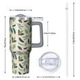 thumbnail image 2 of Green and Red Christmas Holly Pattern Tumbler with Handle and Lid,40oz Double Wall Vacuum Insulated Tumbler,Cups Gift for Women and Men, 2 of 7