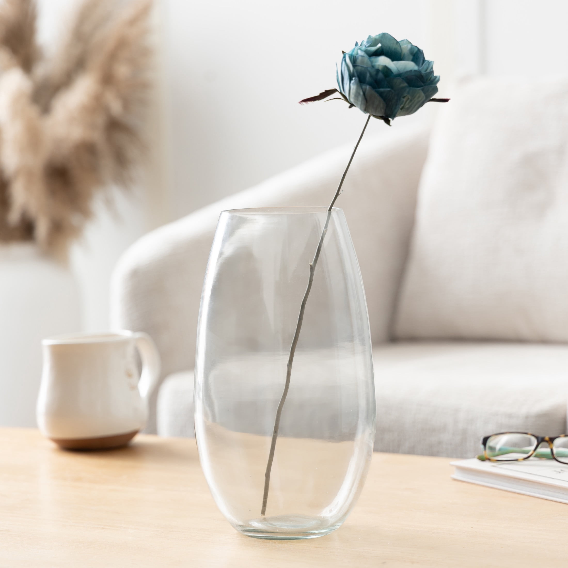 DecMode 11" Wide Glass Vase