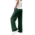 thumbnail image 3 of Outfmvch Striped Dress Pants for Women High Waist Wide Straight Leg Pinstripe Print Flowy Stretchy Trousers with Side Pockets Elegant Business Workplace Daily Office Dressy Slacks Bottoms Green XS, 3 of 5