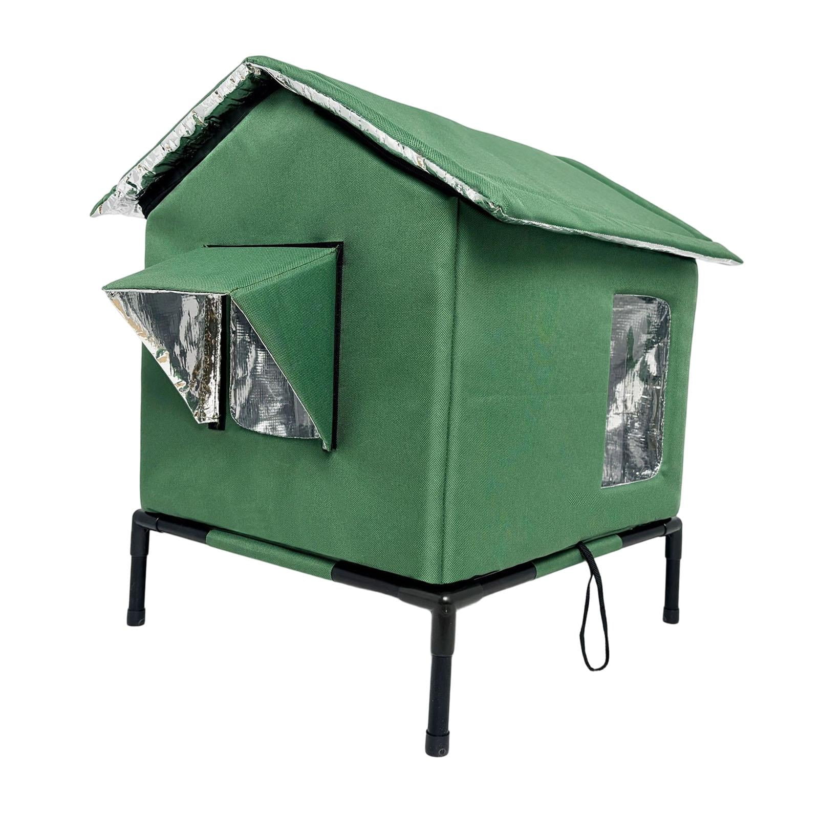 EHJRE Outdoor Cat House Feral Shelter Insulated Waterproof Tent Windproof Portable Kitty Enclosure with Oxford Cloth And Aluminum Foil for Community Porch G M