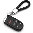 thumbnail image 2 of GHSDFBB Universal Black Leather Car Fob Keychain Metal Keyring Woven Strap Braided Rope Key Chain for Men and Women-Silver Color, with 360 Degree Rotatable D-ring and Screwdriver, 2 of 5