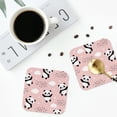 thumbnail image 4 of Pofeuu Panda Print Coasters for Drinks, 4Pack PU Leather Coasters, Bar Drink Coasters for Tabletop Protection, Furniture from Damage-Square, 4 of 6