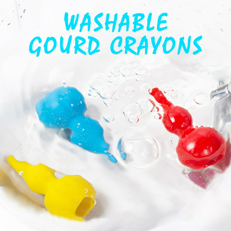 Richgv CUCURBIT Crayons for Kids Washable, Non-Toxic 12 Colors Toddler Crayons Stackable Toys for Boys and Girls, Toys for Kids 3+, Size: 9.92 x 5.20