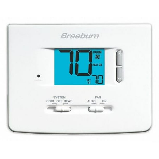 BRAEBURN 1020NC NonProgrammable Thermostat , 1 H 1 C, Wall Mount