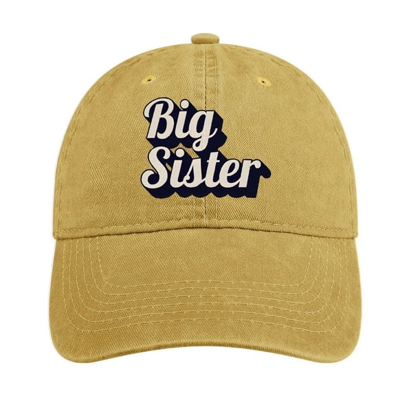 Big Sister Sand Colour Hat Adjustable Funny Fashion Unisex Baseball Cap for Men Women