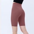 thumbnail image 4 of Biker Shorts Women Tummy Control Workout Shorts Women Fashion Solid Color High Waist Yoga Half Short Pants, 4 of 6