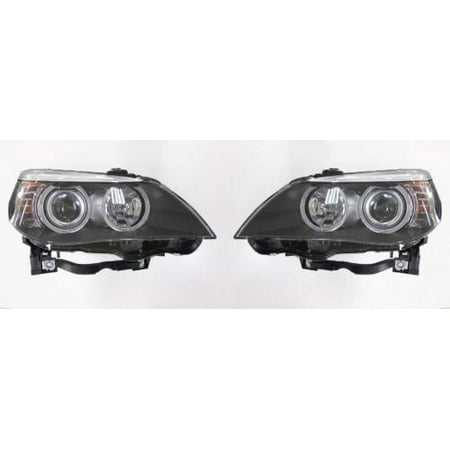Go-Parts - PAIR/SET - OE Replacement for 2008 - 2010 BMW 535i Front Headlightss Headlamps Assemblies Front Housing / Lens / Cover - Left & Right (Driver & Passenger) Side Replacement For BMW 535i
