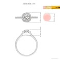 thumbnail image 5 of ANGARA Natural Diamond Halo Ring with Accents in 14K White Gold for Women (Size-5mm| Color-I-J| Clarity-I1-I2) | April Birthstone, Birthday, Anniversary, Jewelry Gift for Women | Natural Diamond Ring, 5 of 9