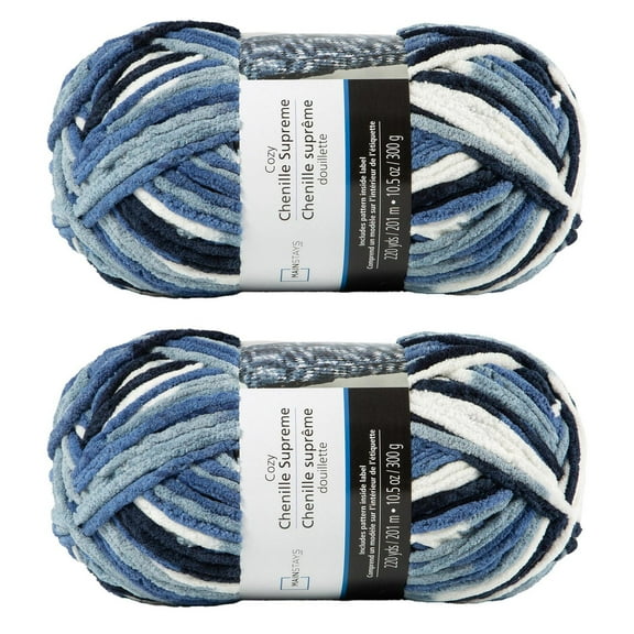 MAINSTAYS 2 pack denim blue polyester yarn