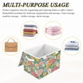 thumbnail image 6 of Yayeee Collapsible Storage Bin with Lid Fabric Closet Decorative Basket with Handles, Floral Pattern, 6 of 7