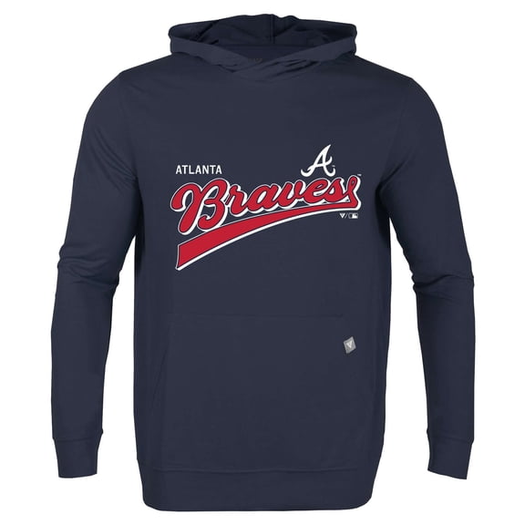 Men's Levelwear  Navy Atlanta Braves  Relay 2.0 Retro Pullover Hoodie