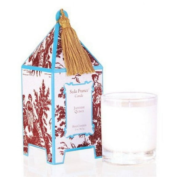 Seda France Classic Toile Japanese Quince Mini Pagoda Candle