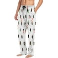 thumbnail image 4 of Black Polka Dots with Flowers Men's Pajama Pants Lightweight Sleepwear Bottom Lounge Pants, 4 of 6