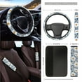 thumbnail image 3 of Jeiento Flower Daisy Car Seat Cover Split Covers for Women Men Car Steering Wheel Cover Seat Belt Strap Pad Trash Bag Mount Phone Holder Rearview Mirror Accessories Cup Holder Key Chain 15 PCS, 3 of 7