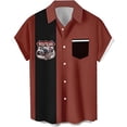 thumbnail image 3 of Camisas casuales lisas a rayas para hombres, ropa con estampado 3D, camisas hawaianas de playa, blusas Y2K de manga corta, ropa vintage, blusa con solapa, 3 of 5