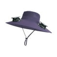 thumbnail image 1 of Sombrero para el sol con abanicos multifuncional para senderismo, camping, ciclismo, pesca y mochilerismo. Púrpura, 1 of 9