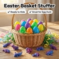 thumbnail image 6 of 12 Pack Easter Eggs with Holographic Purple 3D Printed Articulated Animal Figures, Basket Stuffers, Party Favor Set, 6 of 8
