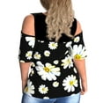 thumbnail image 3 of LilyLLL Plus Size Womens Short Sleeve Cold Shoulder Summer Floral Blouse T Shirt Tops, 3 of 3