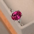 thumbnail image 3 of Natural Certifed Anniversary ring, ruby ring, oval cut red gemstone, July birthstone ring, sterling silver ring, 3 of 3