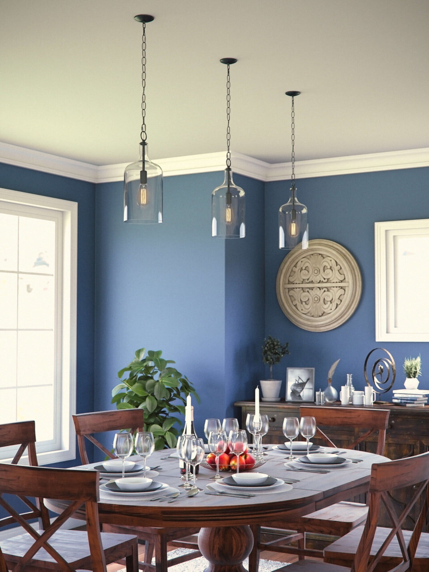 Kenroy Home Capri 6'' Pendant Light Fixture with Clear Glass Cylinder Shade for Dining Room, Kitchen Island, Bathroom, Foyer, or Entryway, Oil Rubbed Bronze