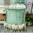 thumbnail image 3 of Parkland Collection Agua Green Solid Quilted Throw Pillow, 3 of 7
