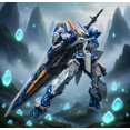 thumbnail image 2 of Gundam Assembly Model Assembly Manual Gundam Model Kit Large Class Robot Need to assemble by hand（The height is around 15-20 centimeters）Blue Heresy (Weapon+Bracket+Color Box Packaging), 2 of 5