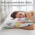 thumbnail image 5 of Tulips Spring Floral Pillow Covers, Linen Long Throw Pillow Case, Pastoral Flowers Butterfly Farmhouse Holiday Pillow Protector Decorative Cushion Cover for Living Room/Bedroom 24" x 36", 5 of 8