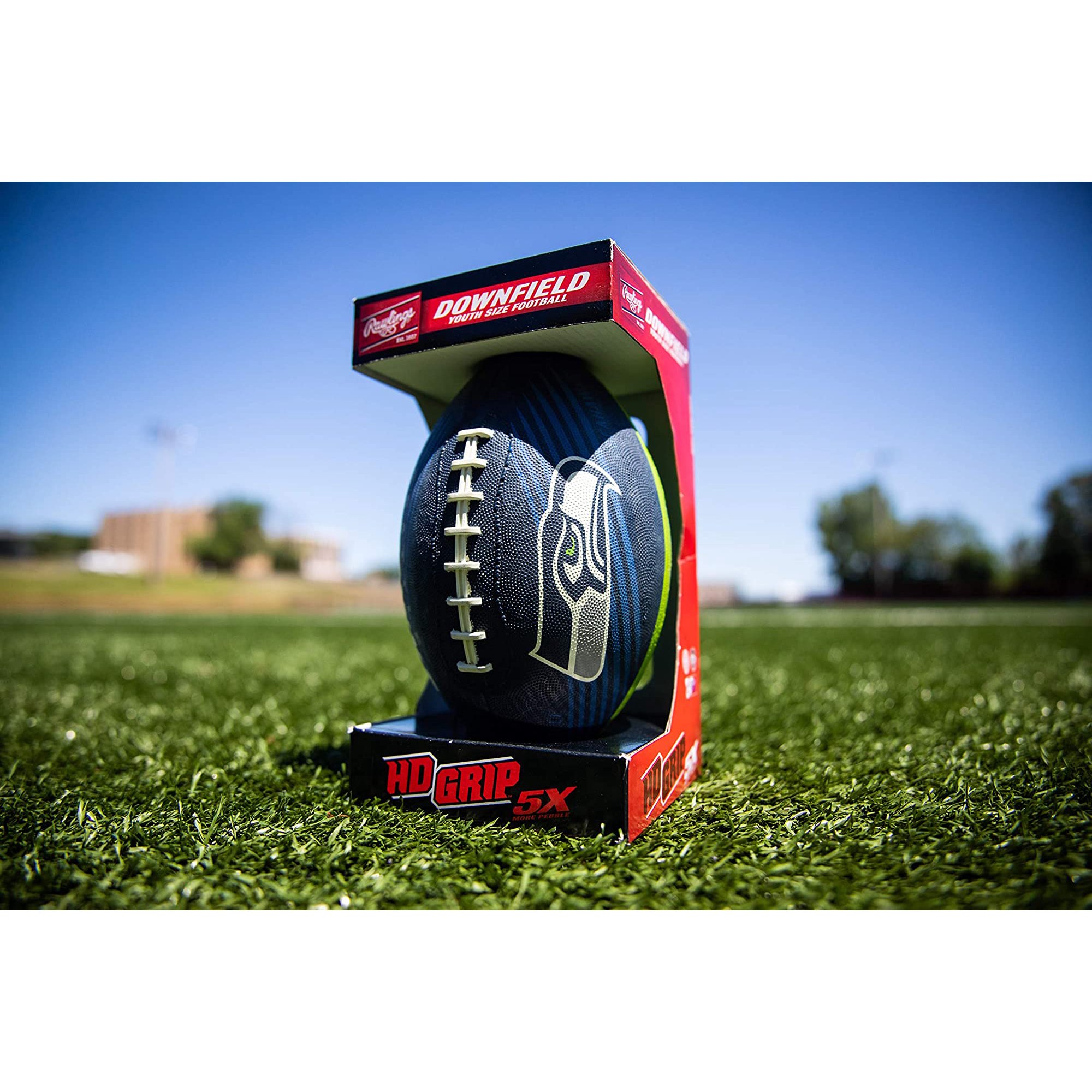 : Rawlings NFL Downfield Youth Size Football with 5X HD Grip,  Carolina Panthers : Sports & Outdoors