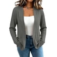thumbnail image 3 of cocolona Cardigan Sweaters for Women Long Sleeve Open Front Knit Loose Cardigan Fall Solid Color Tops, 3 of 7