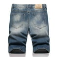 thumbnail image 3 of Father's Day Gifts DDAPJ pyju Men's Ripped Denim Shorts Straight Leg Jean Shorts Big and Tall Casual Bermuda Shorts with Pockets Blue XXL, 3 of 8