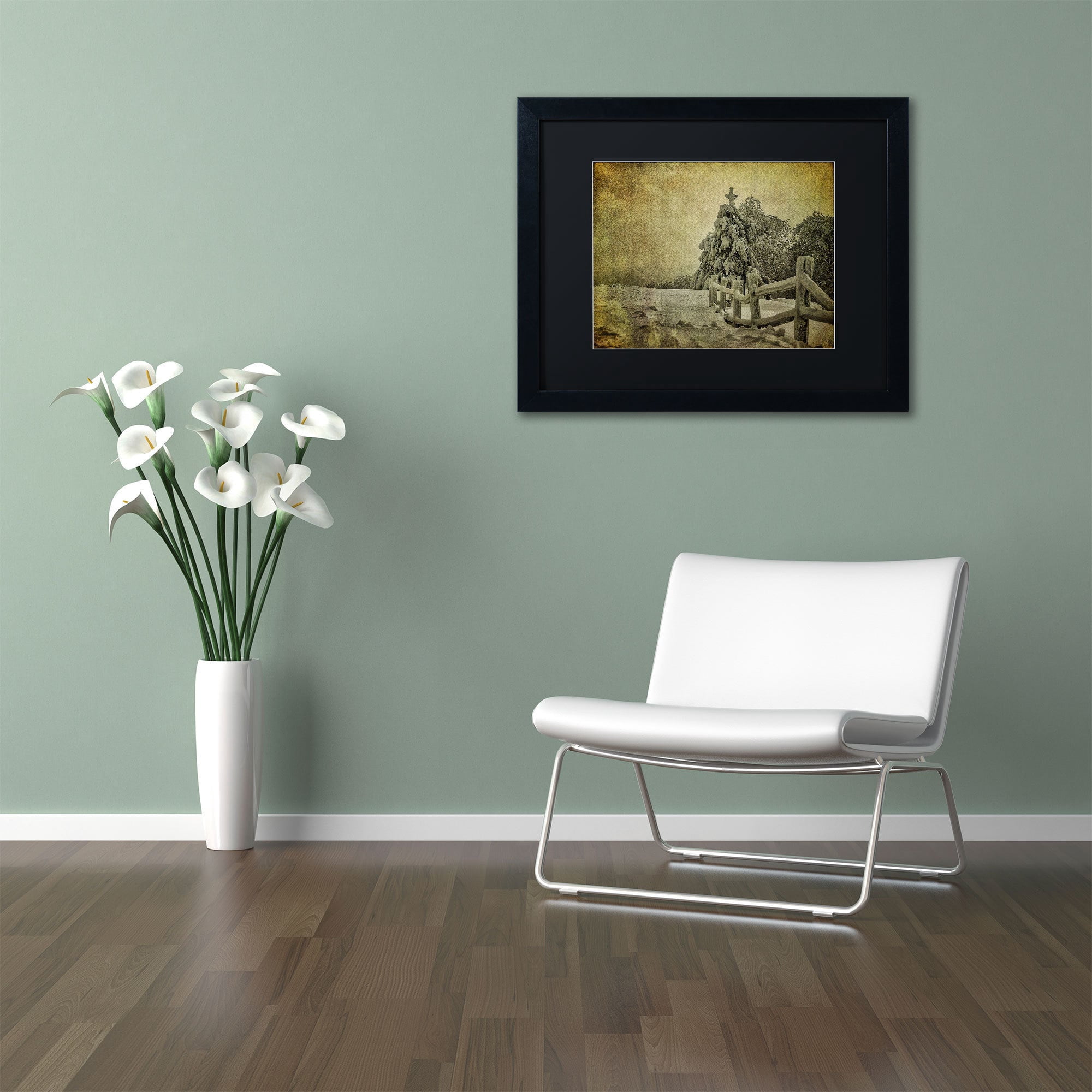 Trademark Fine Art "Oh Christmas Tree" Canvas Art by Lois Bryan, Black Mat, Black Frame