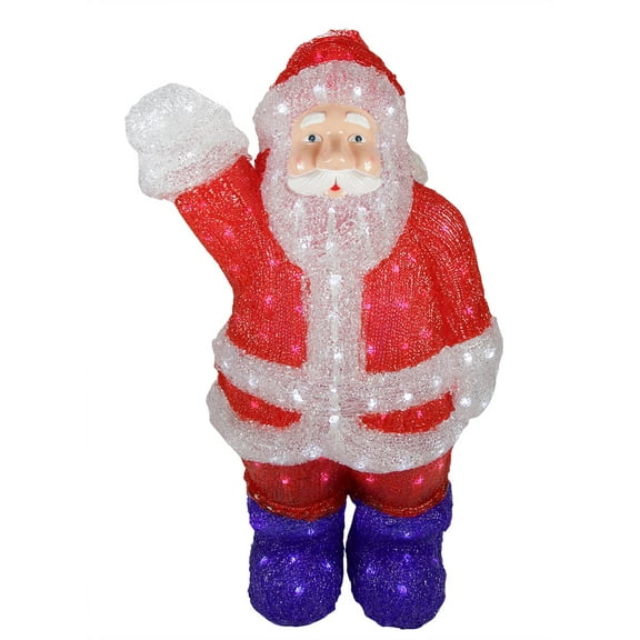 Northlight Lighted Waving Santa Claus Commercial Grade Acrylic Christmas Display Decoration - 2'