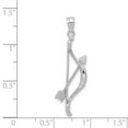 thumbnail image 3 of 14k White Gold Polished & Textured Bow & Arrow Pendant, 3 of 4