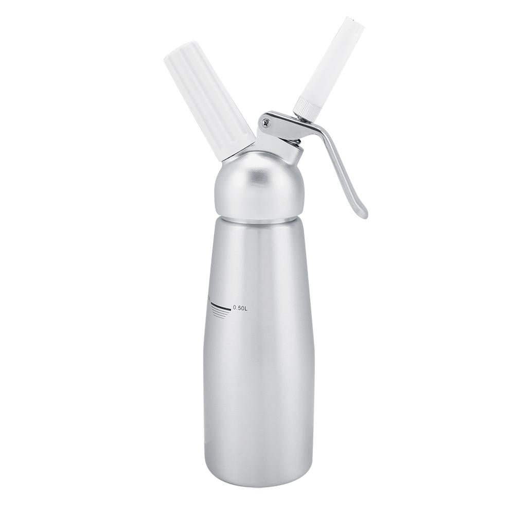 Tebru Cream Dispenser, 500ml Portable Aluminum Whipped Cream Dispenser