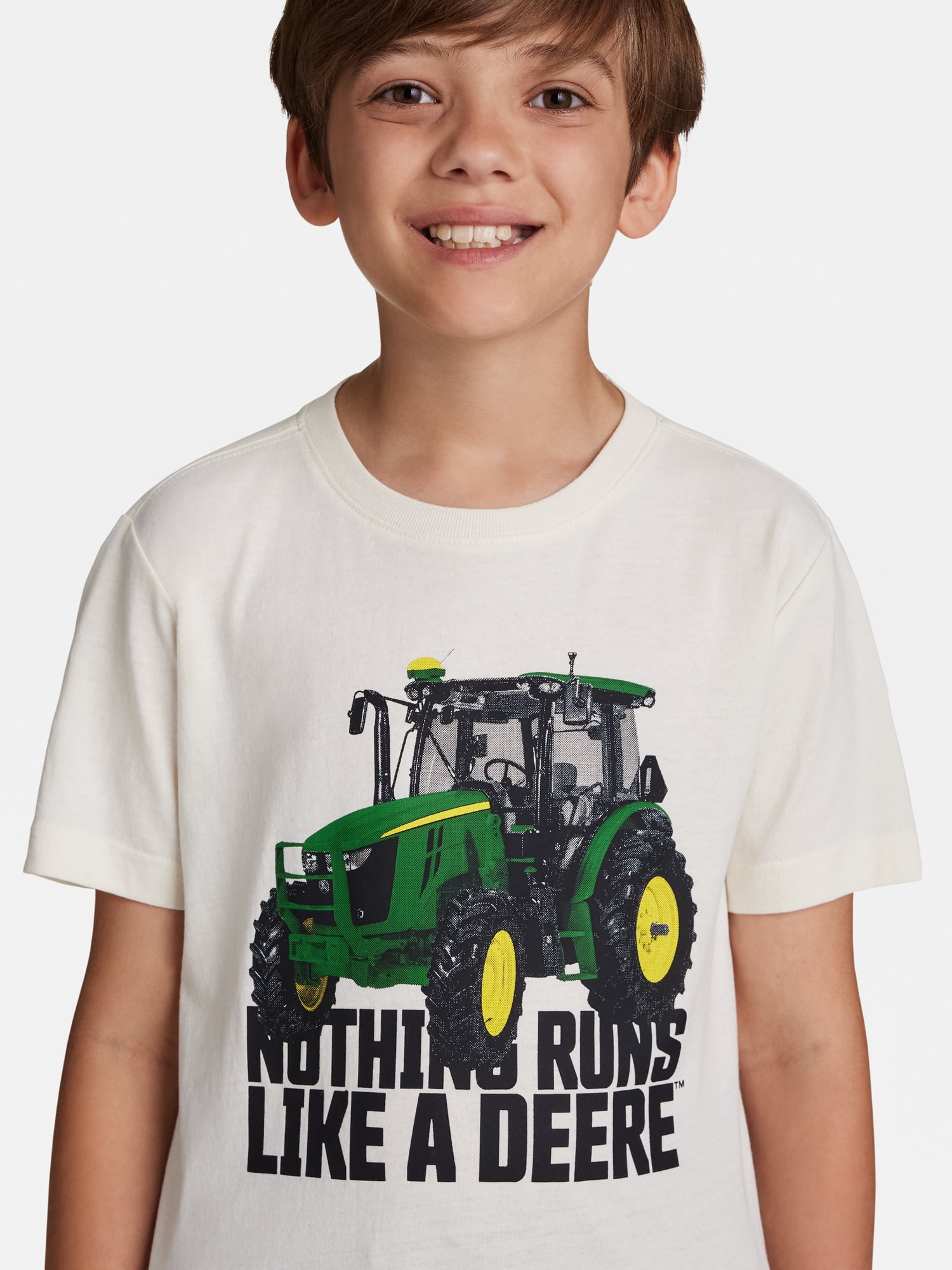 John Deere Boy's Short Sleeve Tractor Graphic Crewneck T-Shirt, Sizes 4 - 18