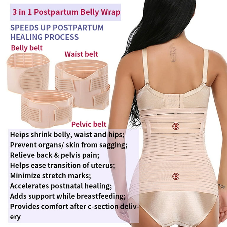 FITVALEN 3 in 1 Postpartum Belly Support Recovery Wrap Band Women Waist  Cincher Girdles Belt Postnatal Shapewear Plus Size 