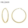 thumbnail image 2 of Paris Jewelry 18K Tri-Color Gold Plated Hoop Earrings for Women – Yellow, White & Rose Gold Tones, 2 of 15