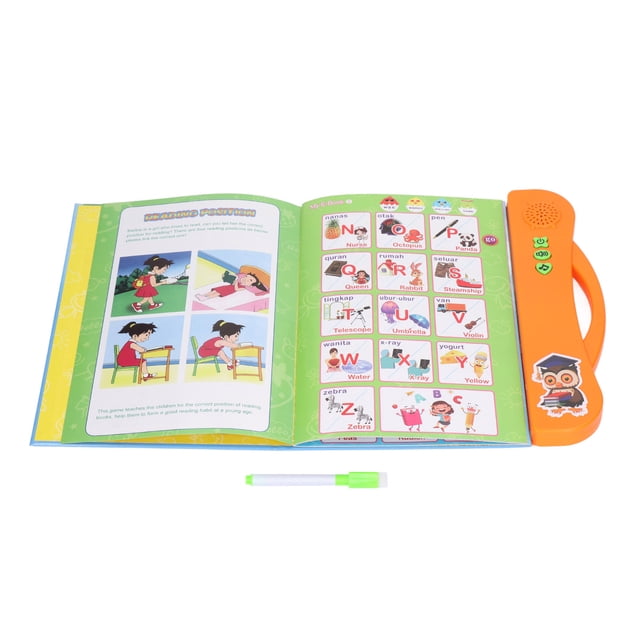 Learning Sound Book, Electronic ABC Sound Book English Malay Language Animal Fruit Learning Kids Educational Toy With Pen