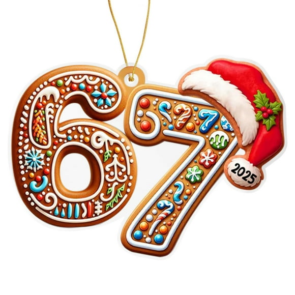 67 Ornement de Noël – Ornement Drôle Meme “Six Seven”, Décoration de Vacances Hilarante pour Arbre de Noël, Idée Cadeau pour Adolescents, Amateurs de Grands et Memes, A, Ornement Suspendu