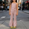 thumbnail image 5 of Agkizg Big Girls Clothing Set Striped 2 Piece Outfit Sleeveless Camisole Flare Pants Set, 5 of 6