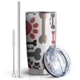thumbnail image 2 of 20 Oz Paw Prints and Bones Coffee Tumbler Double Wall Insulated Stainless Steel Water Bottle | Metal Reusable Thermoses Flask with Cup Cap | Leak & Sweat Proof with Anti-Dust Lid, 2 of 7